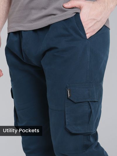 Dark Space Blue Heavy Gauge Cargo Joggers Dark Space Blue Heavy Gauge Cargo Joggers